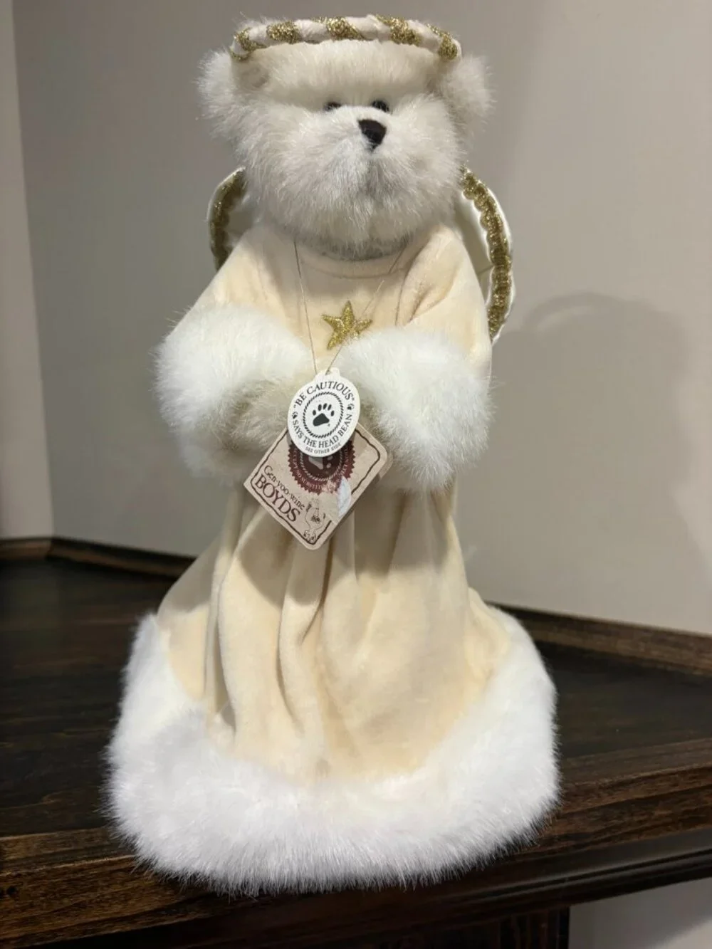 NWT, Vintage retired Boyds Bear Tree Topper: Angeline Angelfrost